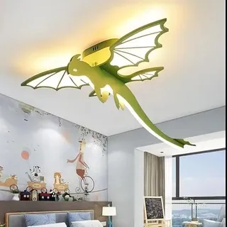 Harpochten LED Deckenleuchte Kinderzimmer Deckenlampe Modern Dimmbar Mit Fernbedienung Dinosaurier Design 3000K~6000K Babyzimmer Pendelleuchte Schlafzimme Küche Esszimmer Deckenbeleuchtung(Color:Green