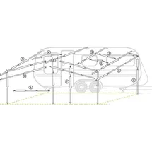 Brunner Piper Dachauflagestange gebogen, Stahl, Ø22mm, 205-255cm