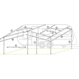 Brunner Piper Dachauflagestange gebogen, Stahl, Ø22mm, 205-255cm