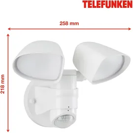 Telefunken LED-Außenleuchte mit Bewegungsmelder 2-flammig 1000 lm Weiß