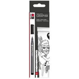 Marabu Graphix Fineliner, schwarz, 4 Stifte