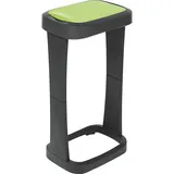 Rival 2x Rival Müllsackständer mit Schwingklappe anthrazit/grün 73x40x30cm, Abfalleimer, Grün, Schwarz