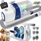 KESSER® Hundeschermaschine mit Staubsauger | Leise Schermaschine mit AKKU | Haustierpflegeset mit Zubehör für Hund & Katze | Tierhaarschneidemaschine 7in1 2.3L Staubbehälter sowie 7 Pflegewerkzeugen