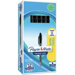 PAPERMATE PAPER MATE® Druckkugelschreiber Flexgrip Ultra S0190393 Schreibfarbe Schwarz 12er Schachtel