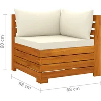 vidaXL 4-Sitzer-Gartensofa mit Kissen Massivholz Akazie