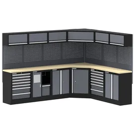 feistos Werkstatteinrichtung Werkzeugschrank Apollo 22 Grau Schwarz 291x223x46x200 cm