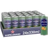 San Pellegrino Clementina Hoher Fruchtanteil 14% an Mandarinen Orangen und Clementinen Ideal für unterwegs, 24er Pack (24 x 330ml) Einweg Dosen