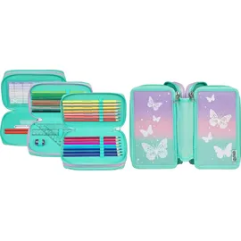 Scooli BUFI0421 Etui Weiches Federmäppchen Aqua-Farbe, Pink, Violett