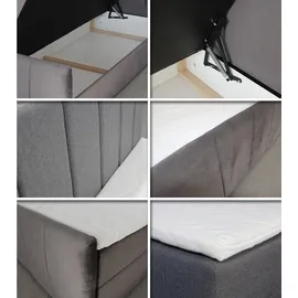 Sofnet Boxbett, Grau, Textil, H3, Rechteckig, 180x200 cm, Schlafzimmer, Betten, Boxspringbetten