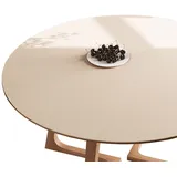 CIEEIN CIEHT PU Tischdecke Tischmatte Schreibtisch Tischfolie Schutzfolie Tischfoli Tischschutz Matte Single Side Wasserdicht Beige Khaki Rund 90cm