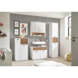 Möbel Boss Liguria Hochschrank 38 x 191 x 35 cm Weiß/Holz