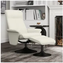 Homcom Relaxsessel mit Hocker Mikrofaser 71 x 104 x 69 cm Cremeweiß