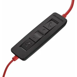 Poly Blackwire C3220 On Ear Headset kabelgebunden Stereo Rot/Schwarz