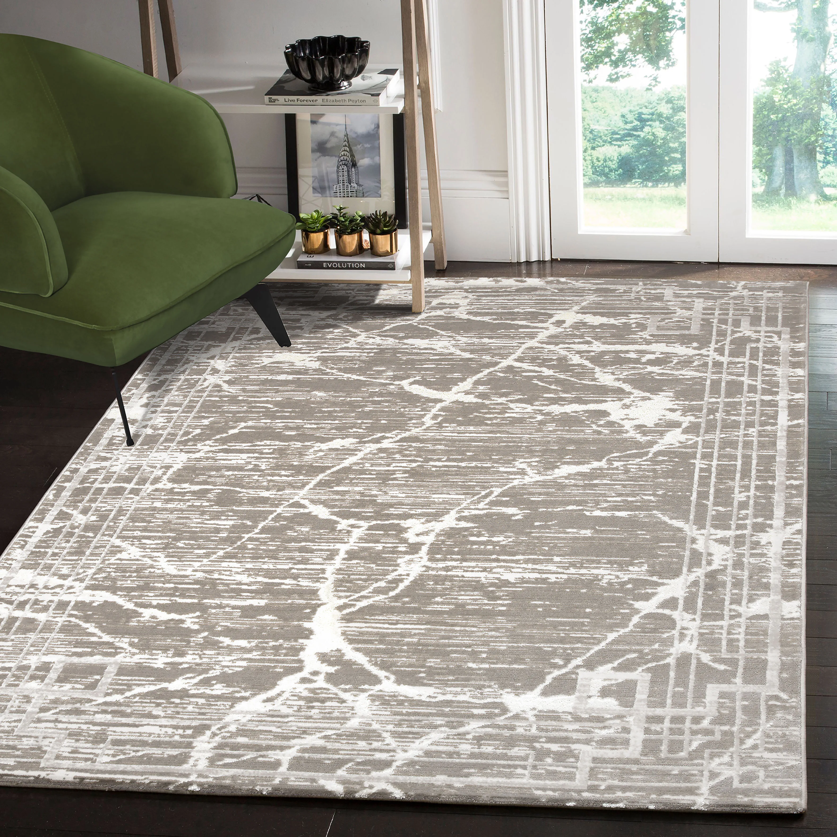 Sanat Teppich »Harmony 3214«, rechteckig, 12 mm Höhe, Kurzflorteppich, Wohnzimmer Sanat dunkelbeige B: 80 cm   1 St.