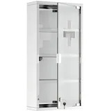 OUTMAX Medizinschrank Medizinschrank mit Schloss Edelstahl 30 x 12 x 60 cm grau