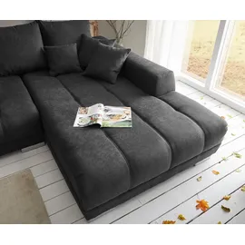 DeLife Ecksofa Josea 300x220 cm Mikrofaser Schwarz Recamiere rechts