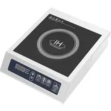 Induktionskochplatte 3500W, Profi Edelstahl Glaskeramik Induktionskochfeld Mobile Einzelkochplatte mit 24Std Timer & 10 Stufen für Gastronomie, Camping