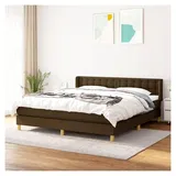 Lattenrost mit Matratze, Dunkelbraun, 180 x 200 cm, Plattformbett mit Lattenhalter, einfache Montage für Schlafzimmer, Erwachsene