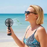 casativo Flexibler 2in1 Hand- & Tischventilator (schwarz): Akku- & USB-Betrieb, 3 Stufen für optimale Kühlung, kompakt, tragbar & ideal für Büro, Reise & Zuhause