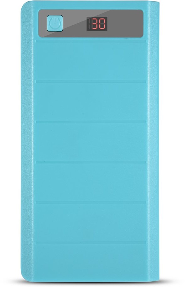 Oumij Portable Charger 20000mAh 8 x Akkus Power Bank Kit Hülle Dual USB + Typ C + Micro USB-Anschluss für iPhone, Samsung und andere Geräte(Blau)