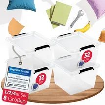 boxxivo Aufbewahrungsbox 39 x 26,5 x 39 cm 4-tlg. transparent