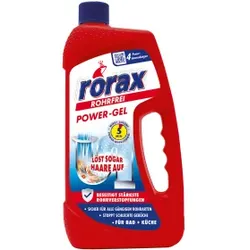 rorax Rohrfrei Power-Gel Rohrreiniger, gebrauchsfertig, Rohrreiniger beseitigt hartnäckige Rohrverstopfungen, 1 Karton = 6 Flaschen à 1 Liter