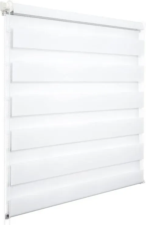 WOLTU Doppelrollo Klemmfix ohne Bohren Weiß B100 x H150 cm, Duo-Rollo Lichtdurchlässig für Innenverdunkelung, Zebra-Rollo mit Kette - Seitenzugrollo für Fenster und Tür