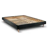 Lattenrost – Bouclé-Stoff– Bausatz zur Selbstmontage - 160x200 cm - Schwarz