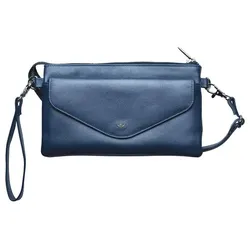 Golden Head Valencia Clutch Geldbörse RFID Schutz Leder 22 cm saphir