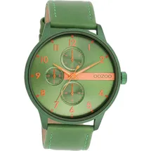 Oozoo Armbanduhr grün Leder Timepieces Herren Analog-Quarzuhr UOC11308 | Grün