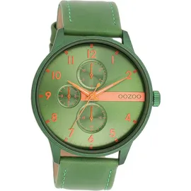 Oozoo Armbanduhr grün Leder Timepieces Herren Analog-Quarzuhr UOC11308 | Grün
