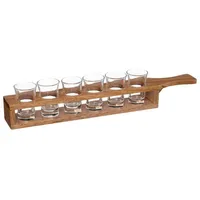 SECRET DE GOURMET - Serviertablett Für Shots, Holz, 6 Schnapsgläser