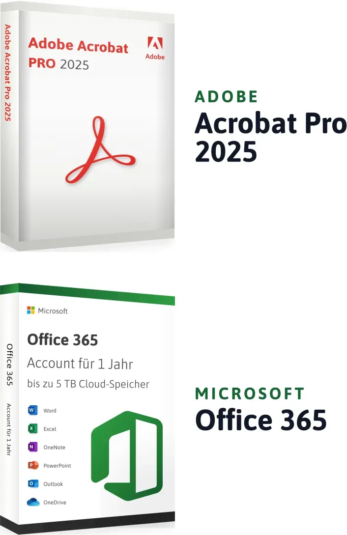 Office 365 Account + Adobe Acrobat Pro 2025 | 1 Nutzer | ESD