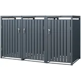 ML-Design Mülltonnenbox 3Er für 3 Tonnen 240L 200x80x116,3 cm Anthrazit Stahl