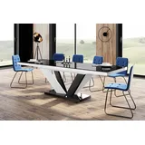 Design Esstisch Tisch HEU-111 Hochglanz ausziehbar 160 bis 256 cm - Schwarz