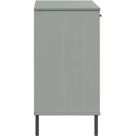 vidaXL Sideboard OSLO mit Metallbeinen Grau 113x40x77 cm Massivholz