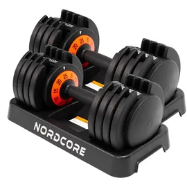 Core Nordcore 2 x Verstellbare Kurzhantel 50kg Schwarz