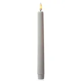 MARELIDA LED Stabkerze gerillte Tafelkerze Dinner Spitzkerze 25cm weiß 1 Stück