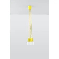 Licht-Erlebnisse Hängeleuchte Gelb verstellbar bis 90cm Retro NESSA