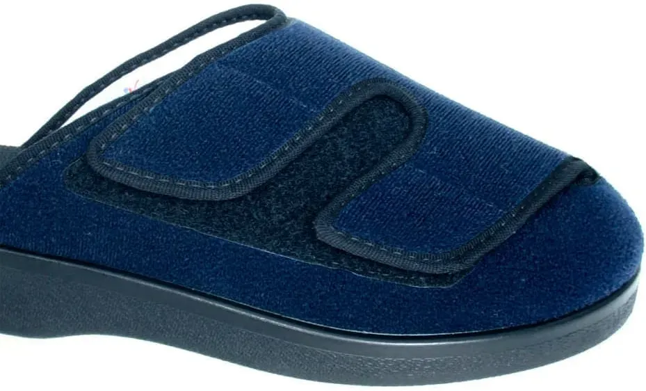 Pantoffel, Damen, Gr. 36, blau (marine), Textil, Schuhe