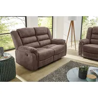 2-Sitzer JOCKENHÖFER GRUPPE "Cleveland", grau (grau, braun), B:153cm H:103cm T:93cm, Sofas, Mit Liegefunktion durch halbautom. Relaxfunktion, Federkern-Polsterung, Topseller
