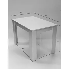 schömig 24/7 ® Esstisch 110 x 74,5 x 70 cm beige/weiß