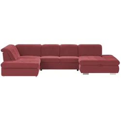 Lounge Collection Wohnlandschaft mit verschiedenen Funktionen Spencer , rot , Maße (cm): B: 382 H: 102 T: 260.0