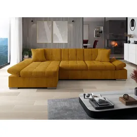 Mirjan24 Ecksofa Malwi Cord mit Bettkasten und Schlaffunktion, Elegante Couch, Polsterecke (Farbe: Poso 1, Seite: links montierbar, L-Form, 278x161 cm, Wohnzimmer, Sofas & Couches, Wohnlandschaften, Ecksofas