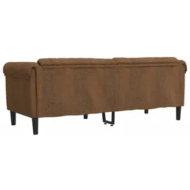 vidaXL Sofa Braun Kunstleder Wildleder-optik