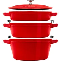 Staub Cocotte Kochtopfset 3-tlg. kirsch-rot