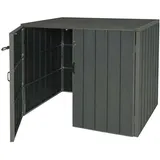 Mendler WPC-Mülltonnenverkleidung HWC-J28 142 x 117 cm grau