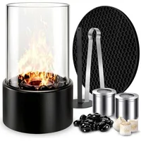 Bioethanolkamin, Ethanol-Tischkamin, tragbarer Tischkamin, Außenheizung, Geschenkidee, rund und in sich geschlossen, sauber verbrennend, abzugslos