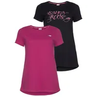 KangaROOS Longshirt, (Packung, 2 tlg., 2er-Pack), Kurzarm, figurumschmeichelnde Passform