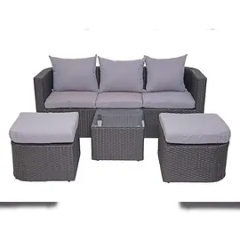 Mendler 3in1 HWC-J37 Lounge-Set anthrazit/hellgrau